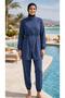 Indigo, Elastic-Waisted, Water-Repellent Fabric, 3-Piece, Fully Covering Modest Swimwear Hijab Burkini - 7