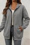 Moxy Unisex Zippered Hooded Two-Thread Raster Sweatshirt Comfortable Fit Basic Cardigan with Kangaroo Pocket