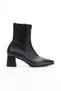 Women's Pointed Toe Stretch Boots with Thick, Short Heels - 4