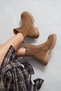Allesia Koyu Desert Suede Leather Zipper Round Toe Thick Sole Women's Boots - 3