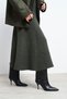 Daren Black Matte Pointed Toe Belt Detail Women's Boots with Stiletto Heels and Leg Warmers - 8