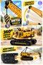 Toy Crane with Sliding Pallets, 33 cm – 360° Rotating Body, Movable Metal Hook, Adjustable Crane Arm, Realistic Construction Vehicle Toy - 2