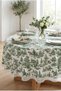 Green Round Tablecloth—Stain Resistant, Waterproof—Kitchen, Living Room, Balcony, Garden, Dining Table Cover—Stylish Table Setting - 4