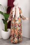 Floral Patterned Viscose Dress Turquoise - 4