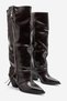 LONZA Burgundy Leather Women's Chunky-Heeled Boots with Zip Detail - 6
