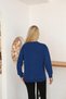 Women's Winter Regular-Fit Navy Blue Basic Sweatshirt - 4