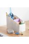 Wood Desktop Storage Organizer Remote Control Holder Multi-Compartment Pen Stationery Makeup Contain - 2