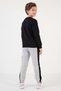 Boys' Round-Neck Sweatsuit Set with Striped Detail - 3