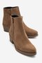 JAYER Earth-Tone Suede Genuine Leather Women's Zip-Up Heeled Boots
