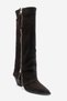 LONZA Brown Suede Women's Chunky-Heeled Boots with Zip Detail - 7