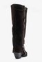 LONZA Brown Suede Women's Chunky-Heeled Boots with Zip Detail - 8