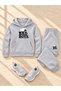 Busekids Unisex Multi-Printed Hooded Sweatshirt and Pants Top and Bottom Set with Kangaroo Pockets