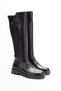 Women's Genuine Leather Studded Detail Boots with a Zip Detail