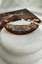 Light Brown France Handmade Bone Oval Automatic Hair Clip (9 cm) - 3