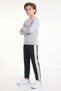Boys' Round-Neck Sweatsuit Set with Striped Detail