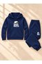 Busekids Unisex Multi-Printed Hooded Sweatshirt and Pants Top and Bottom Set with Kangaroo Pockets