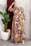 Floral Patterned Viscose Dress Turquoise - 2