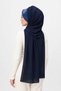 Navy Blue Mustard Lettering Pattern Ready Shawl - 3