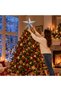 Glittery Christmas Tree Glittery Tree Top Star 20 cm Decorative Fir Tree Top Ornament