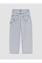 Alita City Lcw Kids Blue Barrel Fit Girls' Jean Pants with a Difference in Color - 3