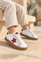 Unisex Rubber Sole, Lace-Up Casual Sneakers for Girls and Boys with Star Details