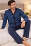 Men's Long-Sleeved, 100% Cotton, Full-Length Button-Down, Pocketed Pajama Set - 2