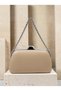 Beige Matte Leather Women's Evening Clutch with Silver Accents and Chain Strap—Perfect for Weddings and Engagements - 6