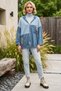 Italian Indigo Hooded Long-Sleeve Zipper-Front Washed Sequined Oversized Knit Jacket 75 78 - 5