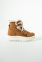 Women's Tan Suede Sneakers with Fur Accents and Mid-Sole - 3