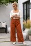 Italian Orange-Elasticated Wide-Leg Corduroy Oversized Woven Pants 102 68 - 5