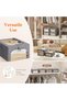Pack of 6 Clothes Storage Containers with Metal Frame, Foldable Storage Box with Lid, 25 L Stackable - 8