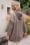 Italian Taupe Color Hooded Long-Sleeve Zipper-Front Washed Sequin-Embellished Knit Jacket 75 78 - 7
