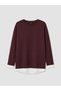 TWO MT SHOP QUALITY LCW EVERYDAY Plum Oversized Soft-Touch Women's Sweatshirt - 5
