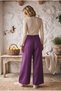 Italian Burgundy Elasticated Hem Wide-Leg Corduroy Oversized Woven Pants 102 68 - 8