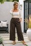 Italian Brown Elasticated Hem Wide-Leg Corduroy Oversized Woven Pants 102 68 - 6