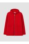 TWO MT SHOP QUALITY LCW Curve Red 2-Ply Solid Midi Women's Zipper Sweatshirt - 3