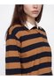 TWO MT SHOP QUALITY LCW Vision Brown Striped Women's polo collar sweatshirt - 3