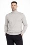 Men's Full-Length Fisherman's Solid-Pattern Knit Sweater