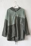 Italian Khaki Hooded Long-Sleeve Zipper-Front Washed Sequined Oversized Knit Jacket 75 78 - 2