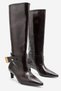 ALVERTON Burgundy Leather Women's Short-Heeled Boots with Straps - 6