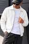 Men's White Polo Collar Zipper Jacket - 2