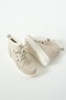 Women's Beige Suede Sneakers with Fur Accents and Mid-Sole - 4