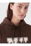 Two Mt Shop Quality Lcw Modest Brown 3 Thread Threaded Embroidery Comfortable & Relax Women's Sweatshirt t - 3