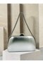 Silver Metallic Matte Leather Women's Evening Clutch with Silver Accents and Chain Strap—Perfect for Weddings and Engagements - 6