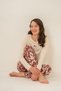 Women's Leaves Cream Long Sleeve Pajama Set Pc9263-S-V1 - 7
