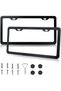 2 Pack Universal Black License Plate Frames, Slim Aluminum Holder with Anti Rust Finish, Includes Sc - 8