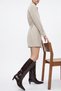 ALVERTON Burgundy Leather Women's Short-Heeled Boots with Straps - 2