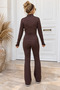 Women's Double-Zip Flared Pants Set - 6