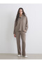 LCW Vision Brown Mock Neck Oversized Women's Sweatshirt, Featuring the ALITA CITY Touch - 2