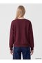 TWO MT SHOP QUALITY XSIDE Burgundy-Printed Oversized Women's Thick Sweatshirt - 4